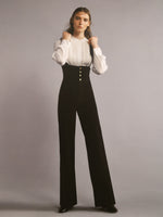 Le Velveteen Cummerbund Jumpsuit 