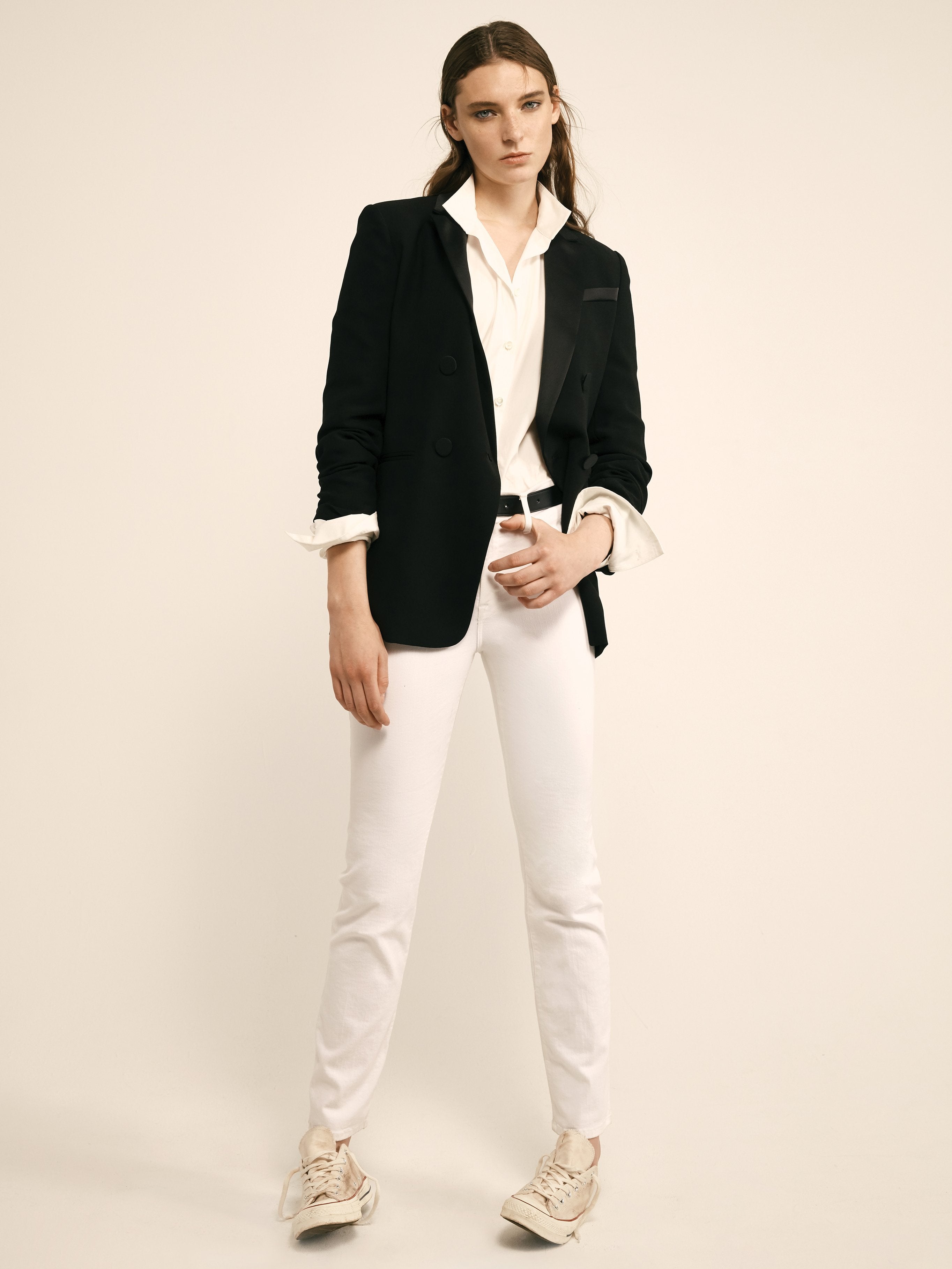 Tux Satin Blazer -- Noir