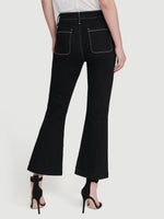Contrast Stitch Bardot Crop Flare 