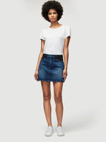 Denim Block Mini Skirt 