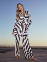Silk Mix Stripe PJ Blouse 