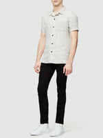 Short Sleeve Linen Camp Collar 