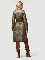 Embossed Python Leather Trench 