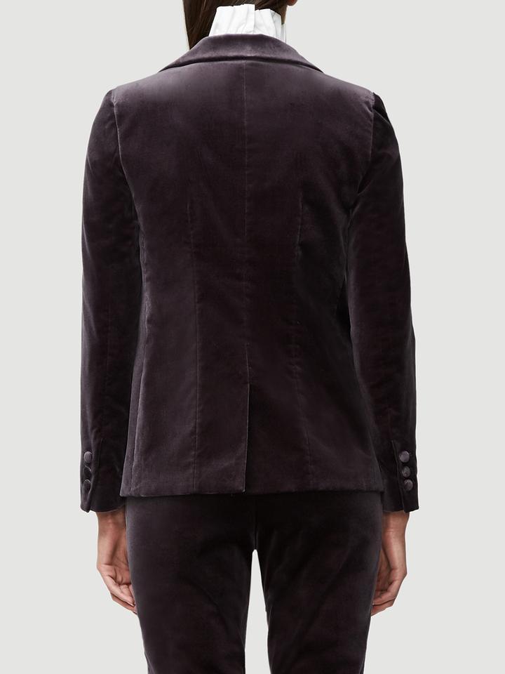 Classic Velvet Blazer--CHARCOAL