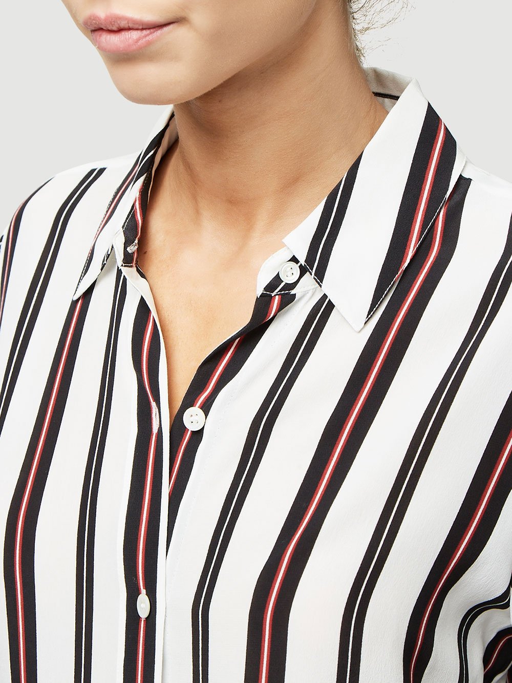 Long Cuff Silk PJ Blouse -- Noir Multi