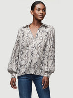 Silk Collared Peasant Blouse 