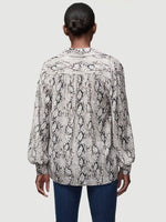 Silk Collared Peasant Blouse 