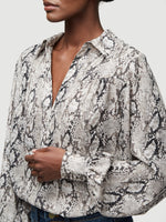 Silk Collared Peasant Blouse 