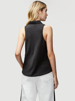 Silk Sleeveless Cowl Top 