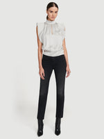 Pleat Silk Sleeveless Top 