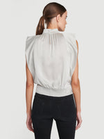 Pleat Silk Sleeveless Top 