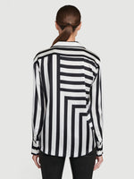 Silk Mix Stripe PJ Blouse 