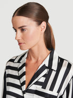 Silk Mix Stripe PJ Blouse 