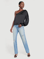 Silk Relaxed One Shoulder Top 