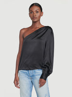 Silk Relaxed One Shoulder Top 