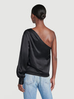 Silk Relaxed One Shoulder Top 
