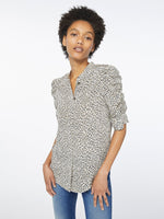 Silk Shirred Short Sleeve 