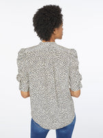 Silk Shirred Short Sleeve 