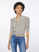 Silk Shirred Short Sleeve 