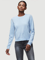 Sustainable Cashmere Pointelle Crew Neck Sweater 