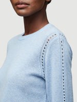 Sustainable Cashmere Pointelle Crew Neck Sweater 