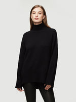 Sustainable Cashmere High Low Turtleneck 