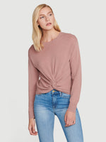 Sustainable Cashmere Twist Front Sweater 