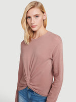 Sustainable Cashmere Twist Front Sweater 
