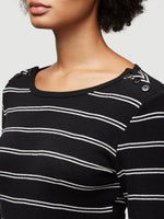 Button Neck Long Sleeve Tee 